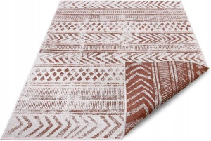Dywan na taras 240x340cm,brązowo kremowy dwustronny płasko tkany sznurkowy, NORTHRUGS BIRI