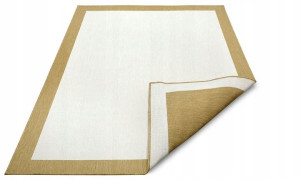 Dywan zewnętrzno-wewnętrzny na taras 120x170cm,dwustronny ,sznurkowy Northrugs PANAMA, żółto kremowy, płasko tkany