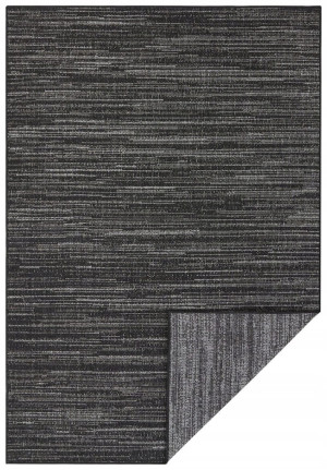 Dywan zewnętrzno-wewnętrzny na taras 120x170cm,dwustronny ,sznurkowy Northrugs GEMINI, czarno szary, płasko tkany
