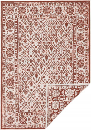 Dywan zewnętrzno-wewnętrzny na taras 120x170cm,dwustronny ,sznurkowy Northrugs CURACAO, brązowo kremowy, płasko tkany