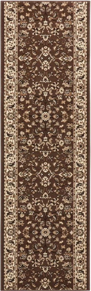 Chodnik tradycyjny na korytarz, przedpokój 80x200cm-Hanse Home z krótkim miękkim włosem, brązowo kremowy