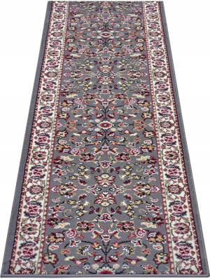 Chodnik na korytarz, przedpokój 80x400cm-Hanse Home z krótkim miękkim włosem, czerwono szary