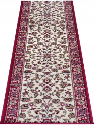 TRADYCYJNY chodnik HANSE HOME z miękkim krótkim włosem, czerwono kremowy kolor,rozmiar 80x450 cm
