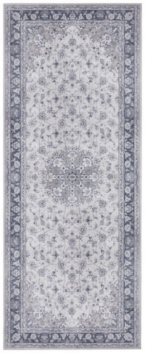 Chodnik 80x200 na korytarz- przedpokój, ELLE DECOR Imagination,niebieski orientalny wzór płasko tkany