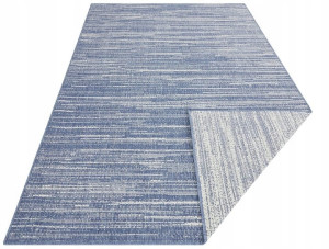 Chodnik 80x250cm ELLE DECOR GEMINI- kremowo niebieski, płasko tkany, sznurkowy ,dwustronny,zewnętrzno-wewnętrzny