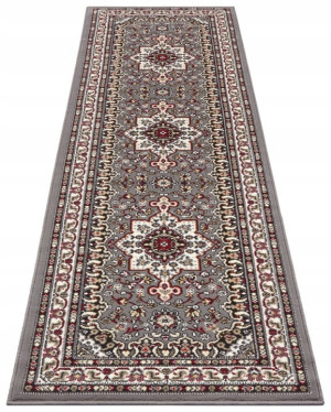 Chodnik na korytarz, przedpokój 80x250cm-Hanse Home MIRKAN z krótkim miękkim włosem, szaro czerwony