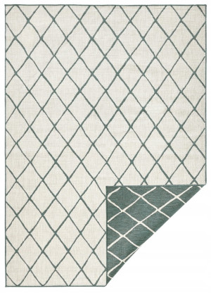 Chodnik 80x350cm NORTHRAGS MALAGA- zielono kremowy, płasko tkany, sznurkowy ,dwustronny,zewnętrzno-wewnętrzny