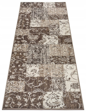 Chodnik na korytarz, przedpokój 80x250cm-Hanse Home Basic z krótkim miękkim włosem, brązowo kremowy