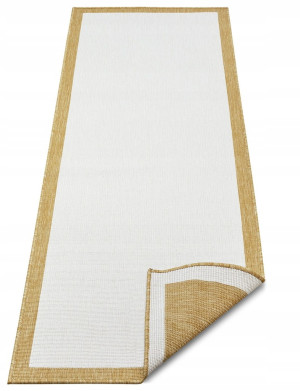 Chodnik 80x350cm NORTHRAGS PANAMA- żółto kremowy, płasko tkany, sznurkowy ,dwustronny,zewnętrzno-wewnętrzny