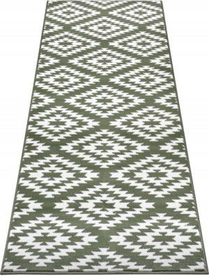 Chodnik na korytarz, przedpokój 80x400cm-Hanse Home z krótkim miękkim włosem, zielono kremowy