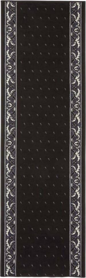 Chodnik na korytarz, przedpokój 80x500cm-Hanse Home z krótkim miękkim włosem, czarno kremowy kolor