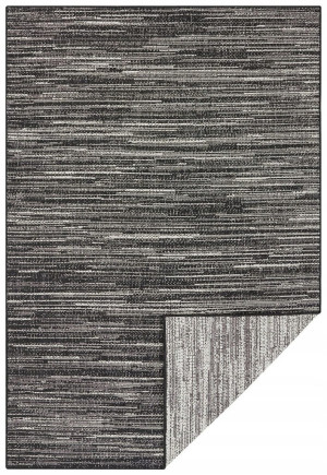 Chodnik 80x350cm ELLE DECOR GEMINI- czarno kremowy, płasko tkany, sznurkowy ,dwustronny,zewnętrzno-wewnętrzny