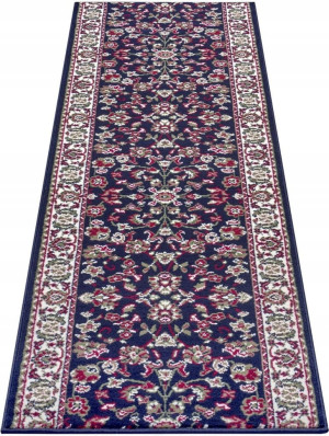Chodnik na korytarz, przedpokój 80x250cm-Hanse Home Vintage z krótkim miękkim włosem, granatowo kremowy