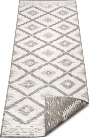 Chodnik 80x250cm NORTHRUGS MALIBU- beżowo kremowy , płasko tkany, sznurkowy ,dwustronny,zewnętrzno-wewnętrzny