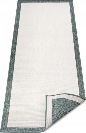 Chodnik 80x350cm NORTHRAGS PANAMA- zielono kremowy, płasko tkany, sznurkowy ,dwustronny,zewnętrzno-wewnętrzny