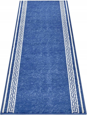 Chodnik na korytarz, przedpokój 80x400cm-Hanse Home z krótkim miękkim włosem, niebiesko kremowy