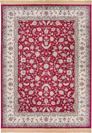 Dywan tradycyjny do salonu 135x195cm,klasyczny kremowo czerwony wzór z frędzlami Hanse Home EVA