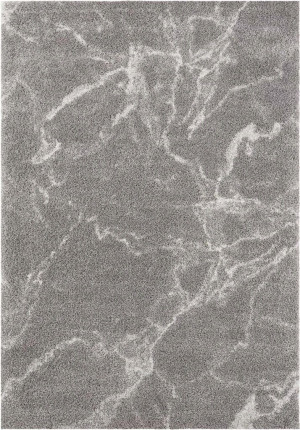 Dywan shaggy do salonu 80x150cm-Mint RUGS MAYRIN ,kremowo szary wzór beton ,marmur z miękkim włosiem