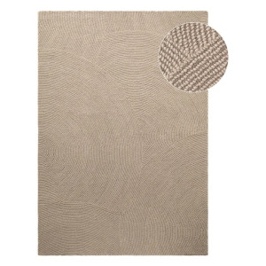 Dywan wełniany do salonu 160x230cm-Hanse Home Eleni Light Beige , beżowy z miękkim włosiem, wycinany 3d