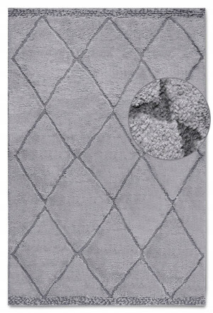 Dywan do salonu 160x235cm, ELLE DECOR PERROTIN, wycinany wzór 3D, kolor szary