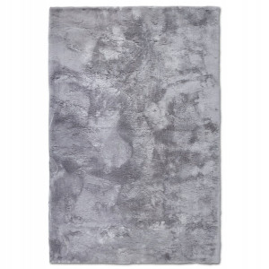 Dywan Shaggy do salonu 80x150cm,Elle DECOR COSY srebrny pluszowy