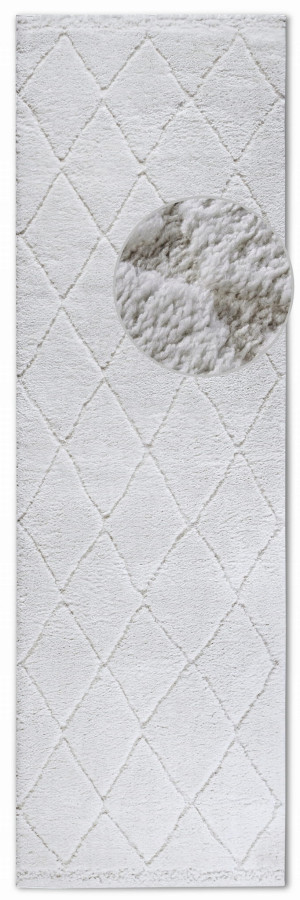CHODNIK do korytarza 80x240cm, ELLE DECOR PERROTIN , wycinany wzór, kolor kremowy