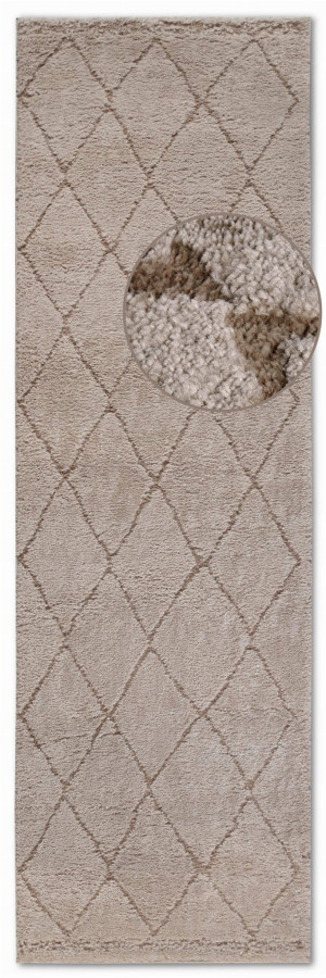 CHODNIK do korytarza 80x240cm, ELLE DECOR PERROTIN , wycinany wzór, kolor beżowy