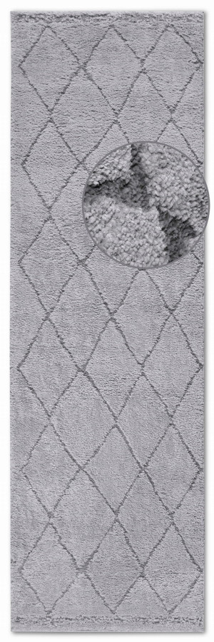 CHODNIK do korytarza 80x240cm, ELLE DECOR PERROTIN , wycinany wzór, kolor szary