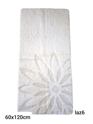 Dywanik antypoślizgowy łazienkowy 60x120cm, kremowe pluszowe włosie, efekt 3D