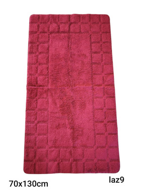 Dywanik antypoślizgowy łazienkowy 70x130cm, bordowe pluszowe włosie, efekt 3D