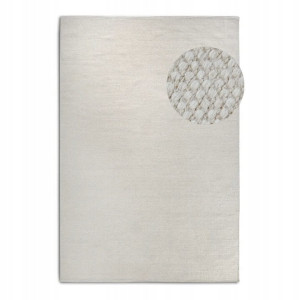 DYWAN naturalny z wełny 80x150cm, Elle DECOR Pradesh Linen w kolorze kremowym