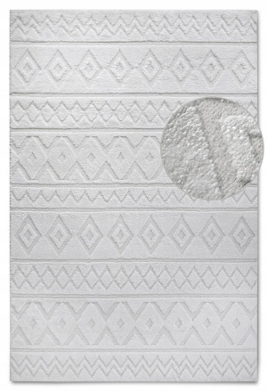 Dywan do salonu 160x235cm, ELLE DECOR Itinerance, wycinany wzór 3D, kolor kremowy
