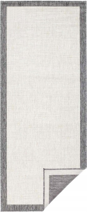 Chodnik 80x250cm NORTHRUGS PANAMA- szaro kremowy , płasko tkany, sznurkowy ,dwustronny,zewnętrzno-wewnętrzny