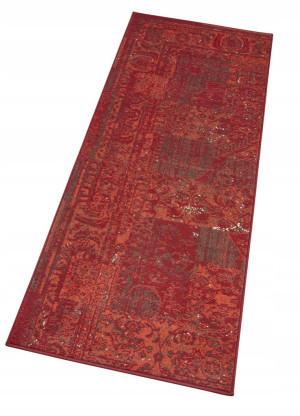 Chodnik na korytarz, przedpokój 80x250cm-Hanse Home Basic z krótkim miękkim włosem, czerwony