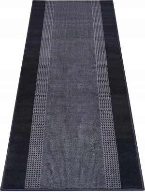 Chodnik na korytarz, przedpokój 80x450cm-Hanse Home z krótkim miękkim włosem, nowoczesny szaro czarny