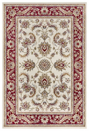 Chodnik tradycyjny na korytarz, przedpokój 80x240cm, HANSE HOME LUXOR ,klasyczny wzór kremowo czerwony