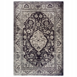 Dywan do salonu 160x235cm, uniwersalny do wielu pomieszczeń, tradycyjny wzór HANSE HOME CATANIA czarno kremowy