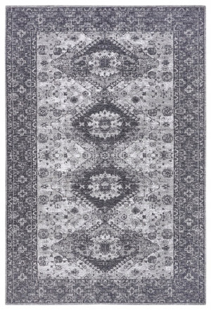 Dywan do salonu 120x180cm,szaro kremowy płasko tkany w tradycyjny klasyczny wzór, uniwersalny do wielu pomieszczeń HANSE HOME Bila