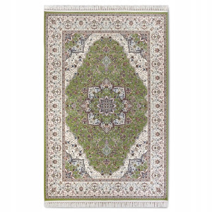 Dywan tradycyjny do salonu 190x285cm, Villeroy&BOCH Etienne ,klasyczny wzór zielono kremowy z frędzlami