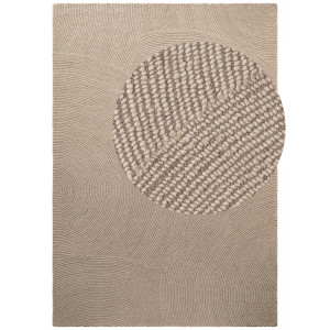 Dywan wełniany do salonu 200x300cm-Hanse Home Eleni , beżowy z miękkim włosiem, wycinany 3d