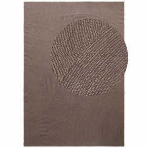 Dywan wełniany do salonu 200x300cm-Hanse Home Eleni , brązowy z miękkim włosiem, wycinany 3d