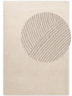 Dywan wełniany do salonu 200x300cm-Hanse Home Eleni , kremowy z miękkim włosiem, wycinany 3d
