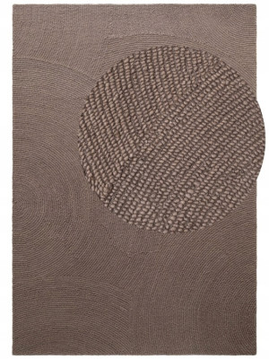 Dywan wełniany do salonu 80x150cm-Hanse Home Eleni , brązowy z miękkim włosiem, wycinany 3d