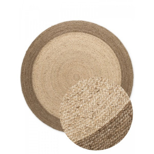 DYWAN okrągły ,naturalny z juty HANSE HOME Bouclé okrągły 160cm w kolorze kremowo beżowym