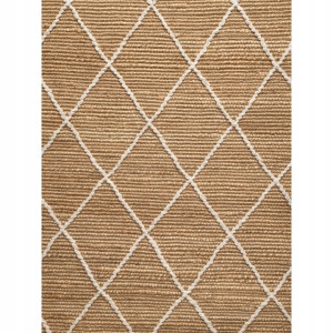 DYWAN naturalny z juty HANSE HOME Bouclé 120x180cm w kolorze beżowym z wzorem boho, ręcznie tkany