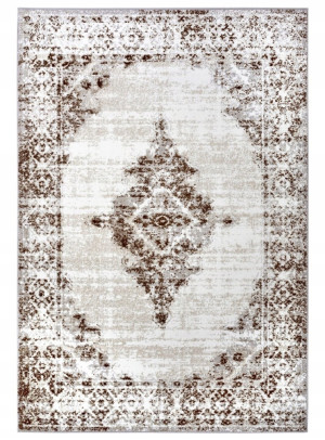 Dywan nowoczesny pluszowy do salonu 160x235cm-Hanse HOME SHINE, beżowo kremowo brązowy miękkie włosie wzór w kwiaty