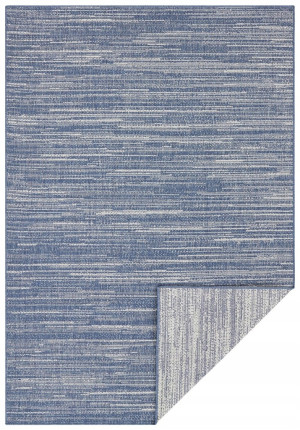 Dywan zewnętrzno-wewnętrzny na taras 120x170cm,dwustronny ,sznurkowy ELLE DECOR GEMINI, niebiesko kremowy, płasko tkany