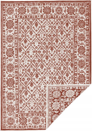 Dywan na taras 160x230cm NORTHRUGS CURACO- brązowo kremowy, dwustronny płasko tkany,zewnętrzno-wewnętrzny