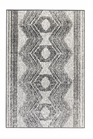 Dywan zewnętrzno-wewnętrzny na taras 120x170cm,dwustronny ,sznurkowy ELLE DECOR MERGE, czarno kremowy , płasko tkany