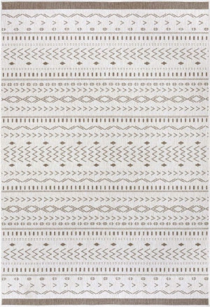 Dywan zewnętrzno-wewnętrzny na taras 120x170cm,dwustronny ,sznurkowy NORTHRUGS KUBA, beżowo kremowy , płasko tkany